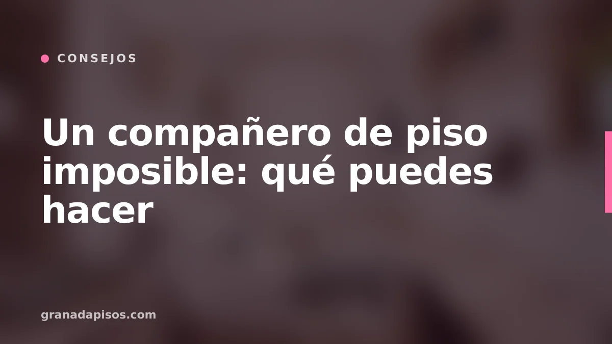Portada del artículo: Un compañero de piso imposible: qué puedes hacer