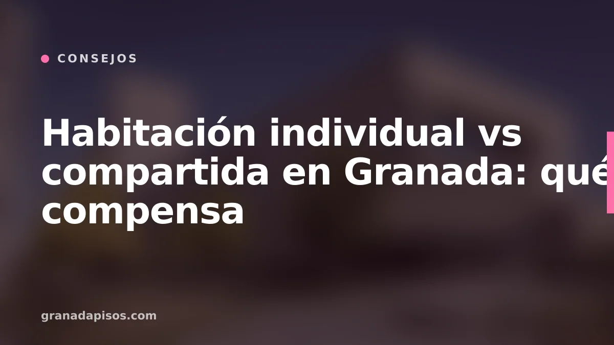 Portada del artículo: Habitación individual vs compartida en Granada