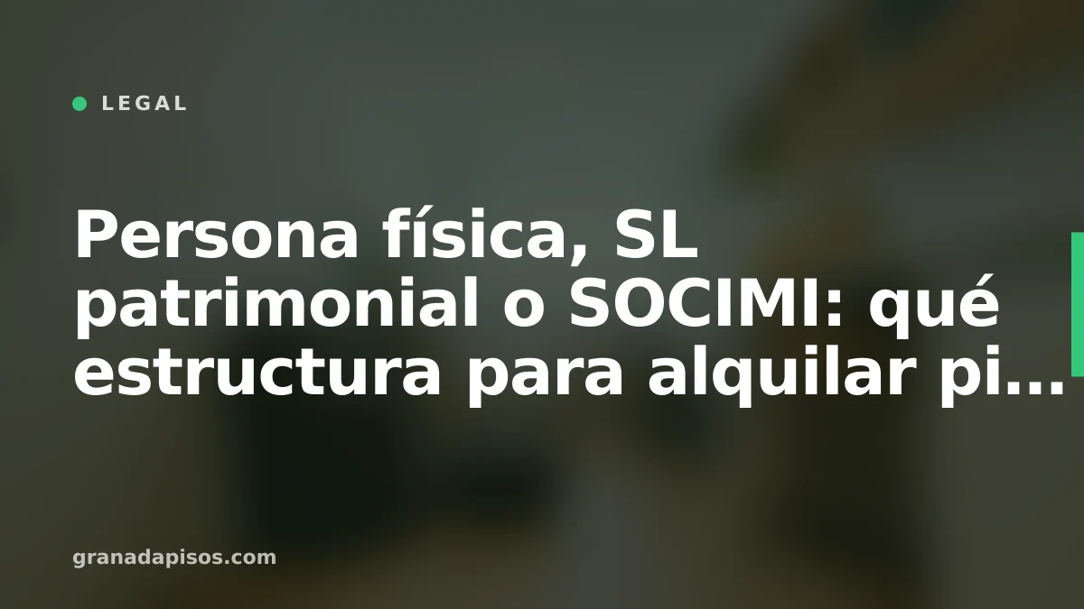 Portada del artículo: persona física vs SL vs SOCIMI