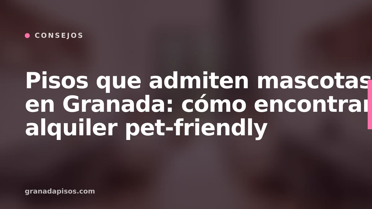 Portada del artículo: pisos que admiten mascotas en Granada